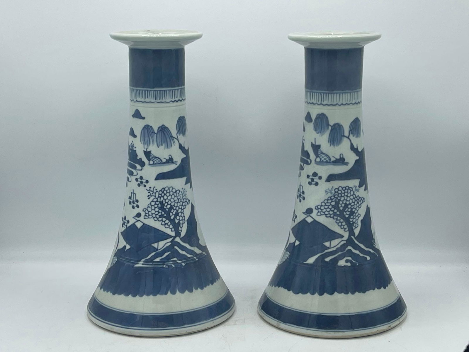 Pair of Chinese Canton Candlesticks (1 of 4)