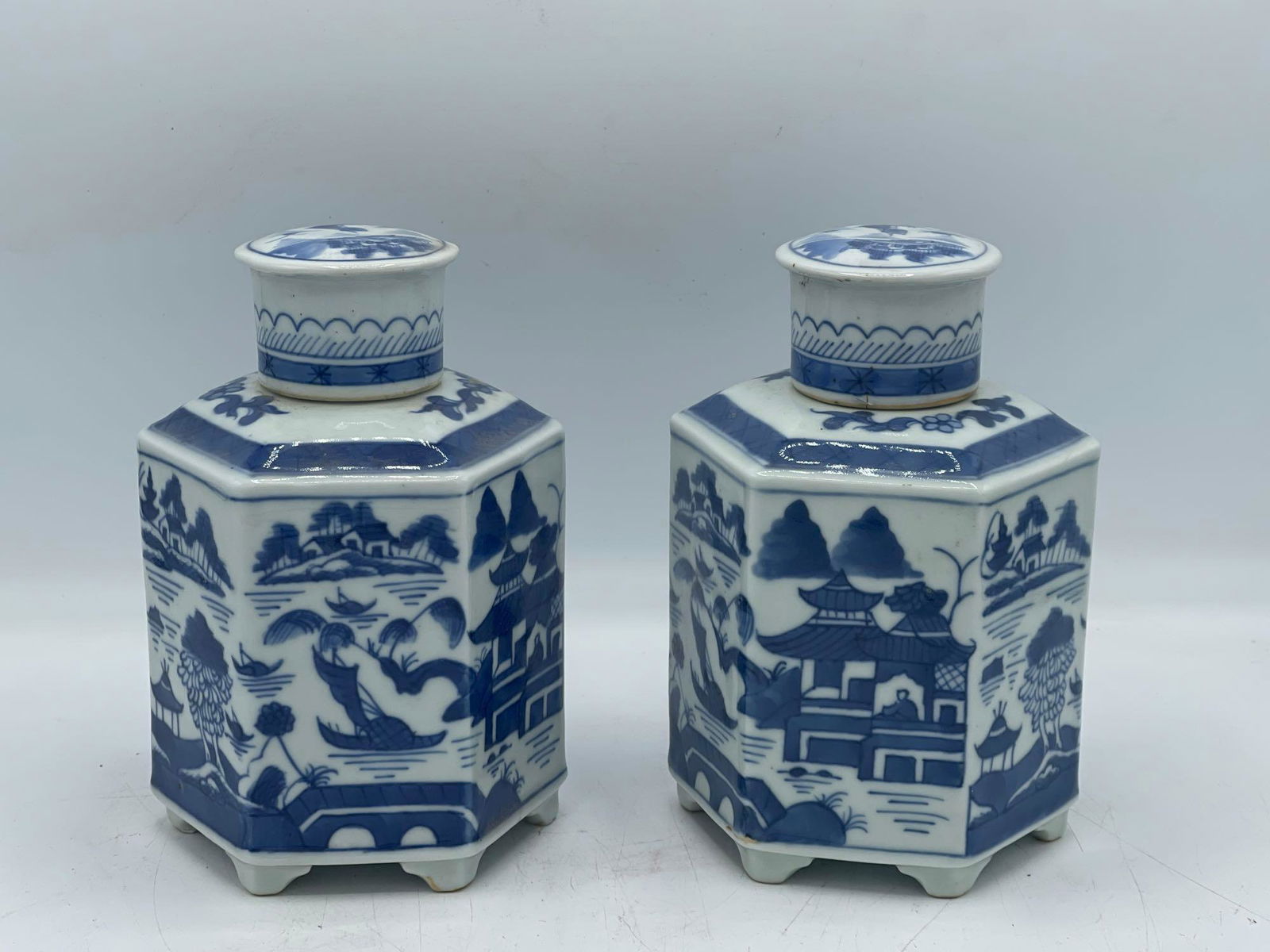 Pair of Chinese Canton Tea Caddies (1 of 7)