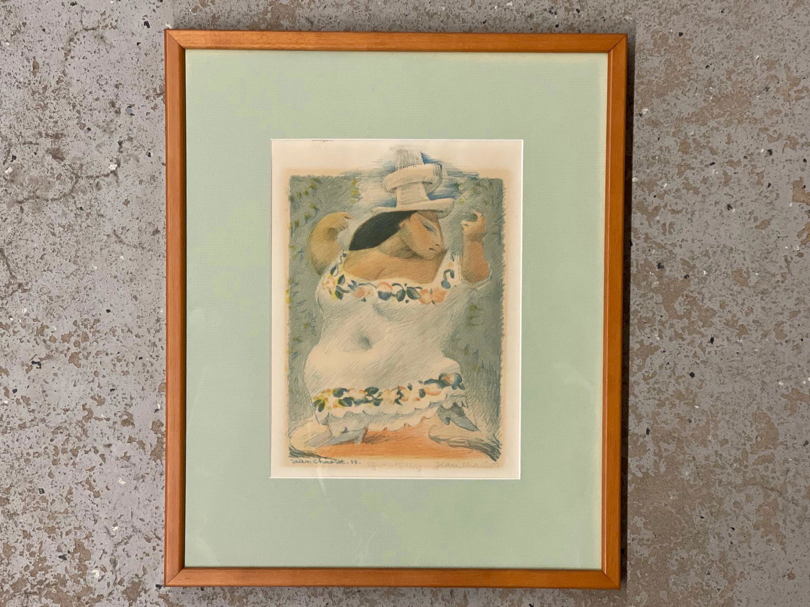 Jean Charlot. Signed Lithograph, Woman in Hat (1 of 5)