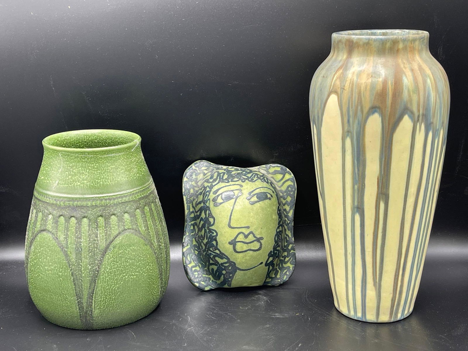Three Pieces of Ceramic Art Pottery (1 of 9)