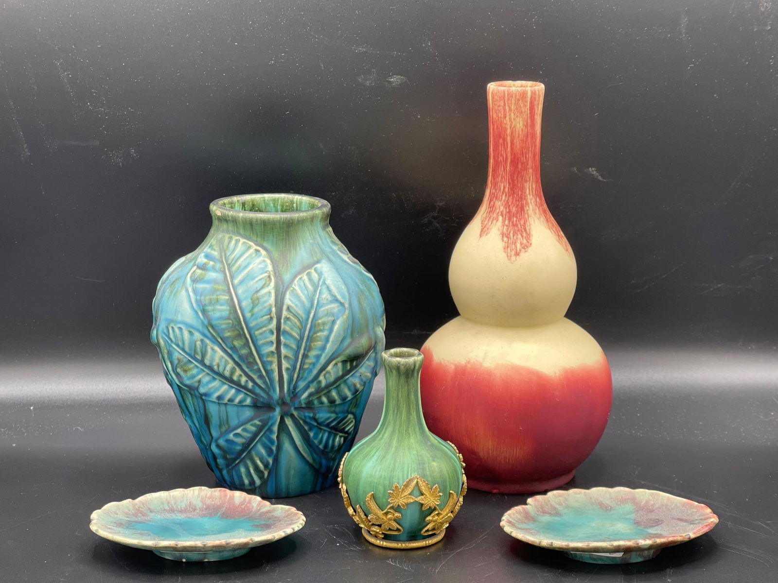 Five Eugene Baudin Art Pottery Vases (1 of 13)
