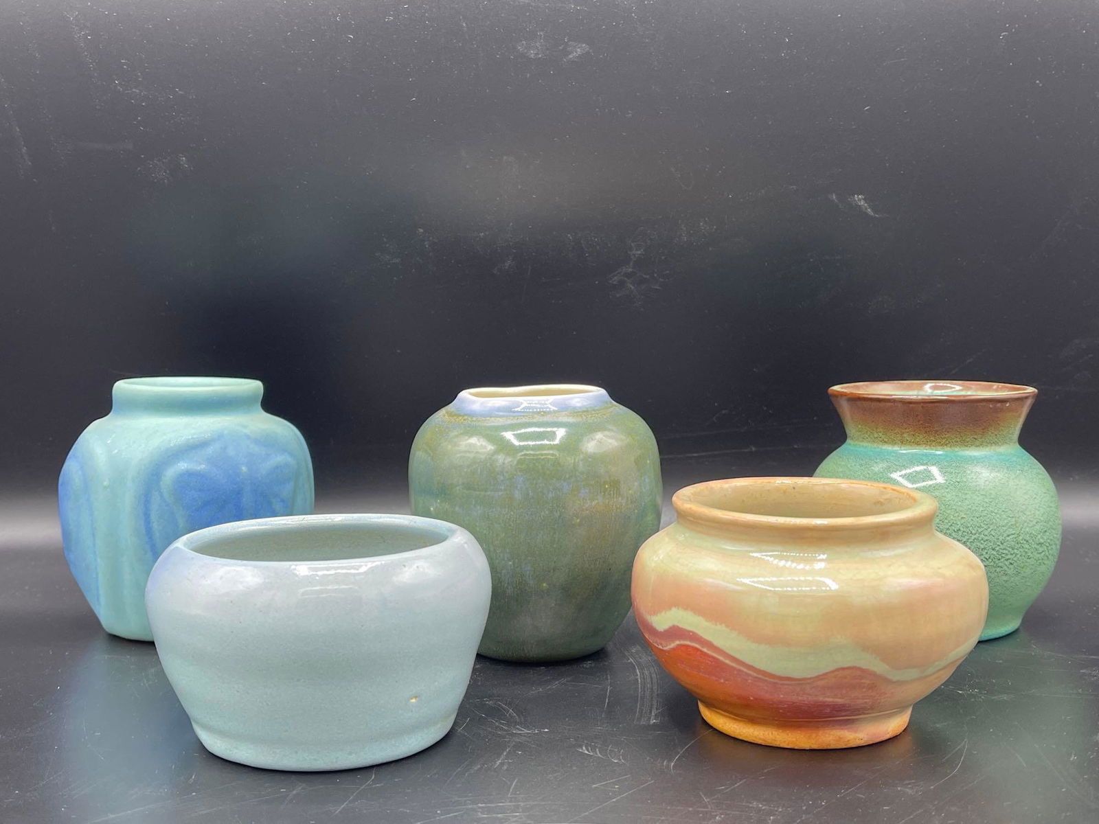 Five Art Pottery Cabinet Vases (1 of 12)