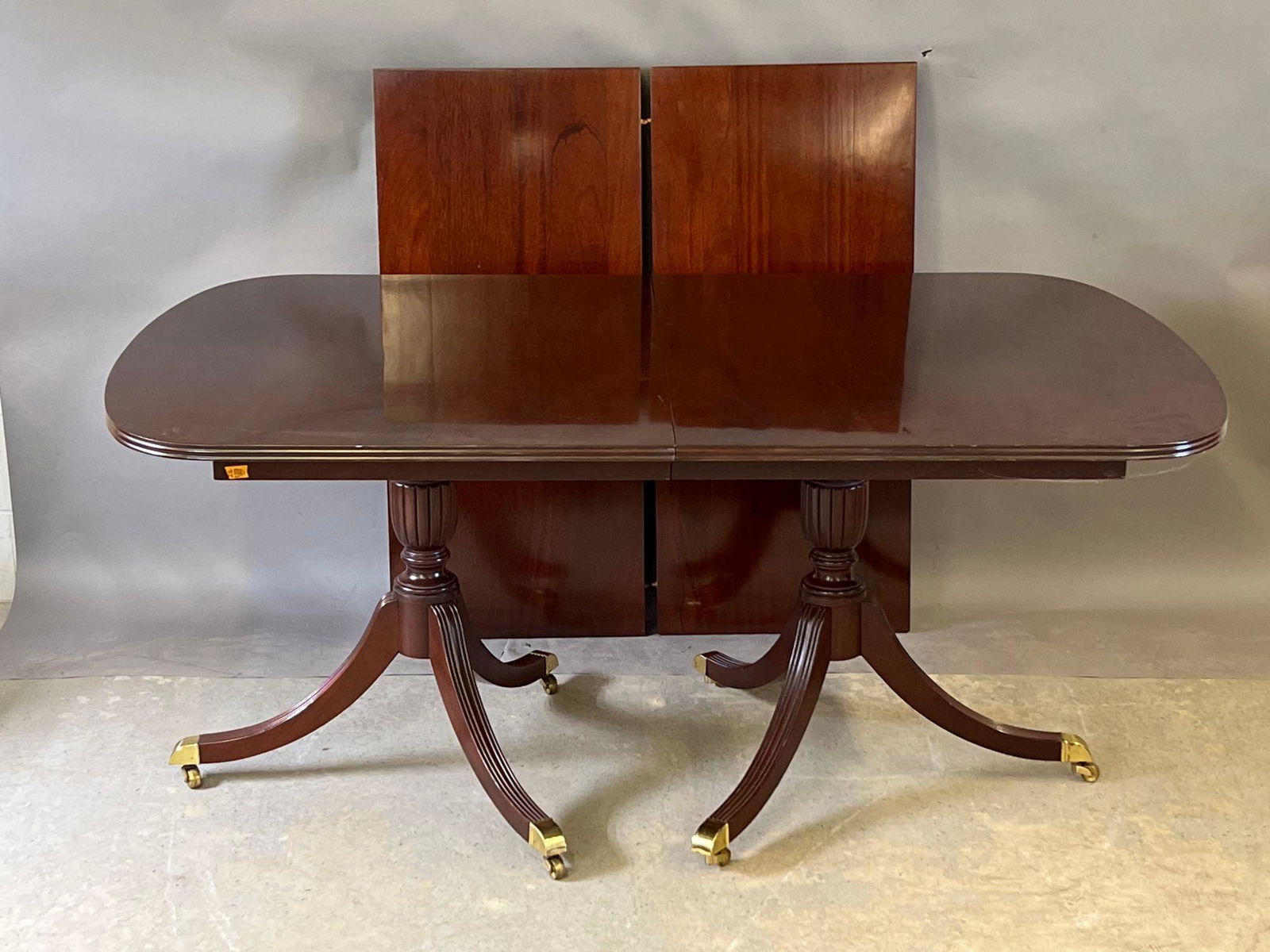 Double-Pedestal Mahogany Extension Dining Table (1 of 5)