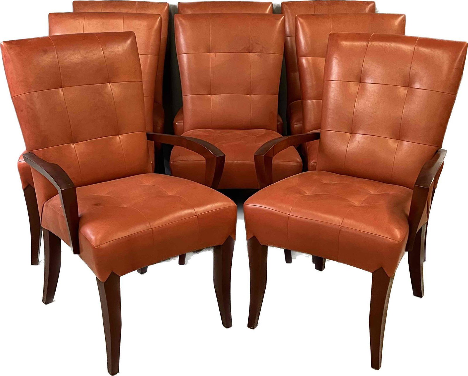 Eight Dakota Jackson Leather Dining Chairs (1 of 9)