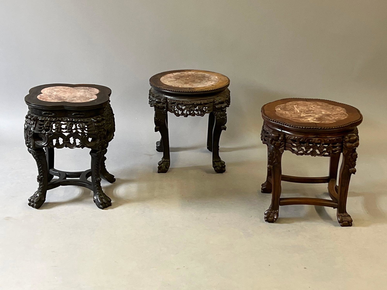 Three Chinese Carved Hardwood Stands (1 of 8)