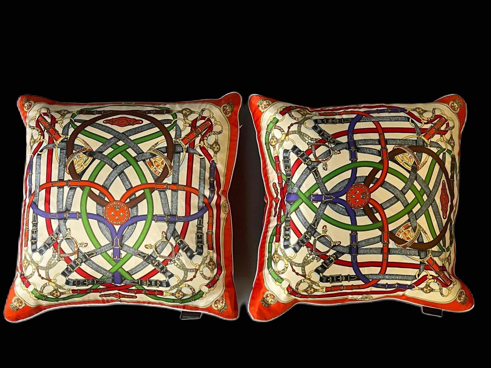 Two Hermès Silk Scarf Pillows (1 of 5)