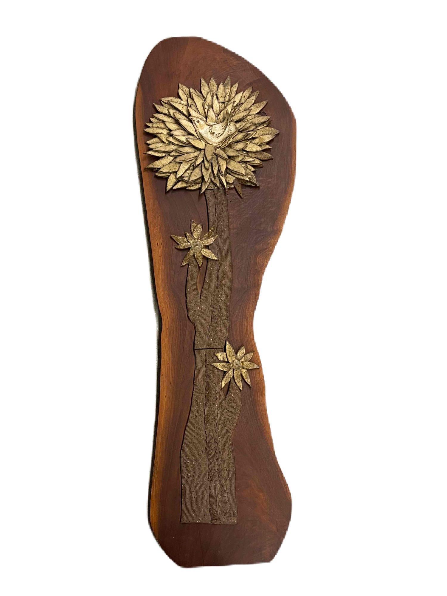 Louis Mendez Wall Sculpture, Bird in Tree (1 of 4)