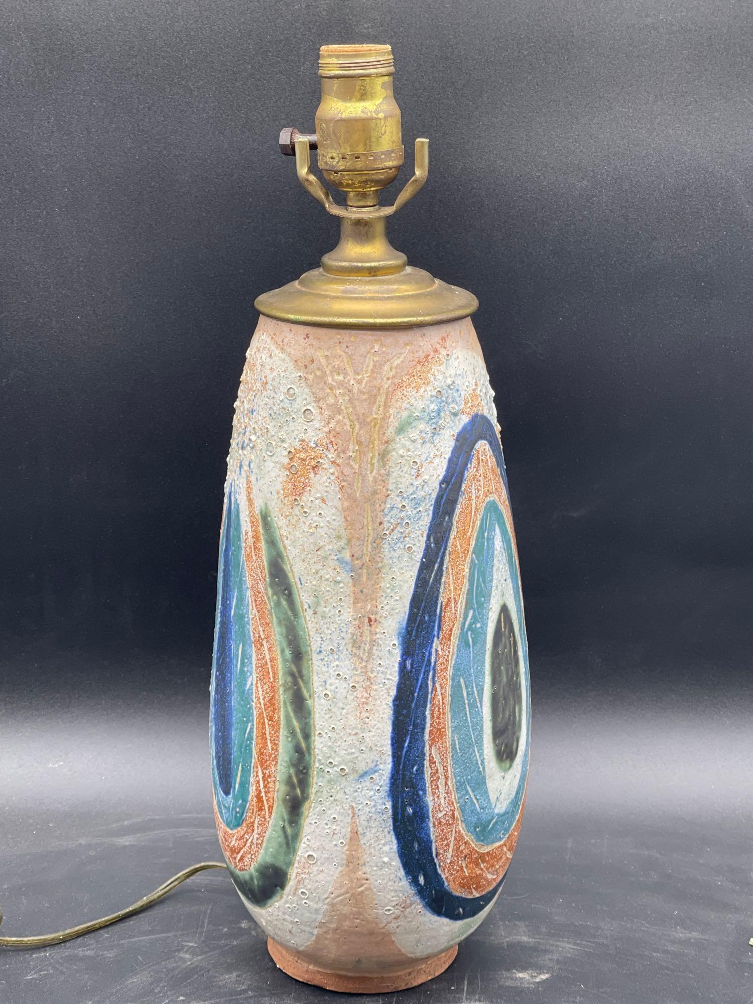 Midcentury Studio Pottery Signed Lamp (1 of 4)
