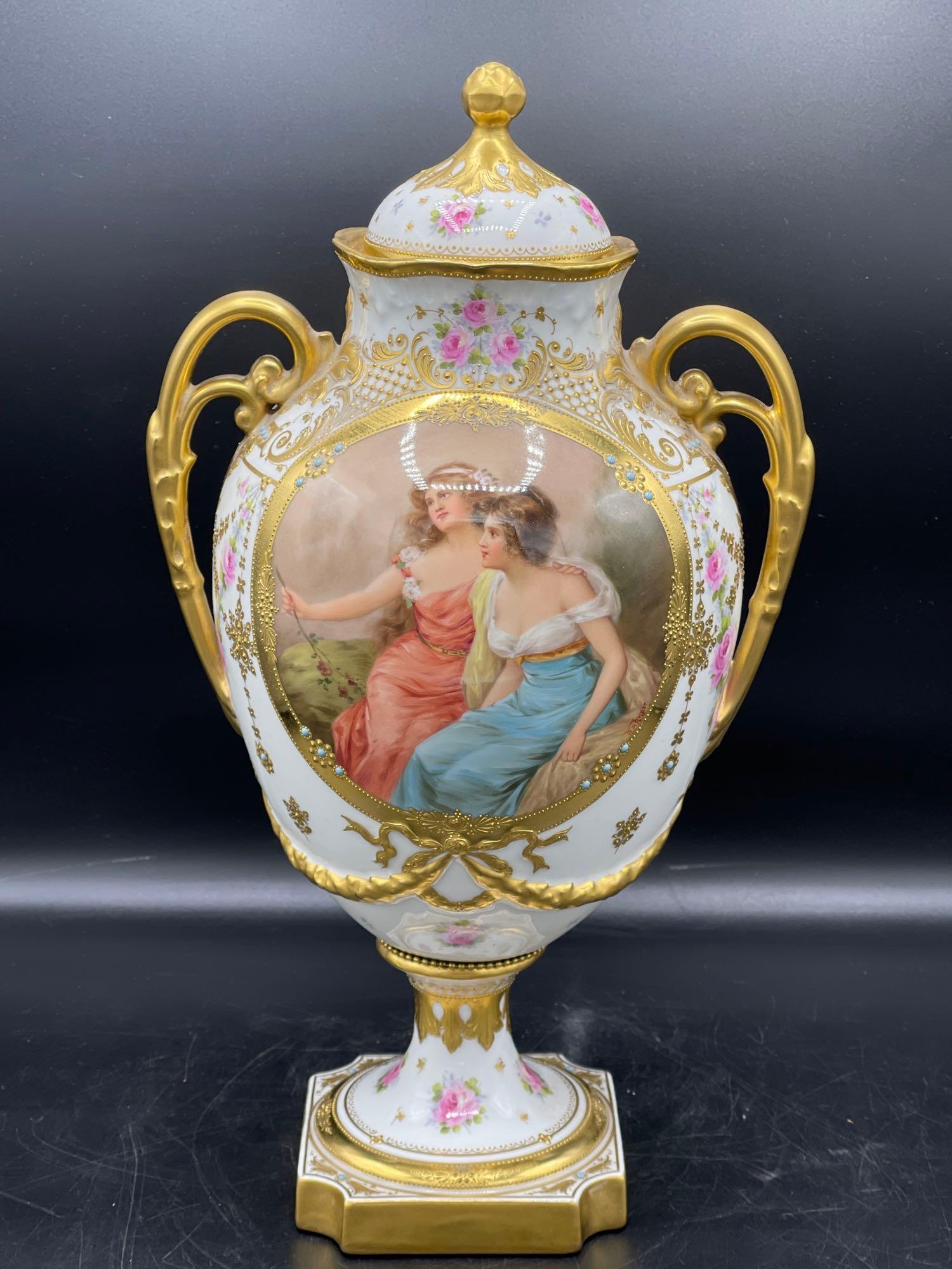 Continental Porcelain Urn (1 of 4)