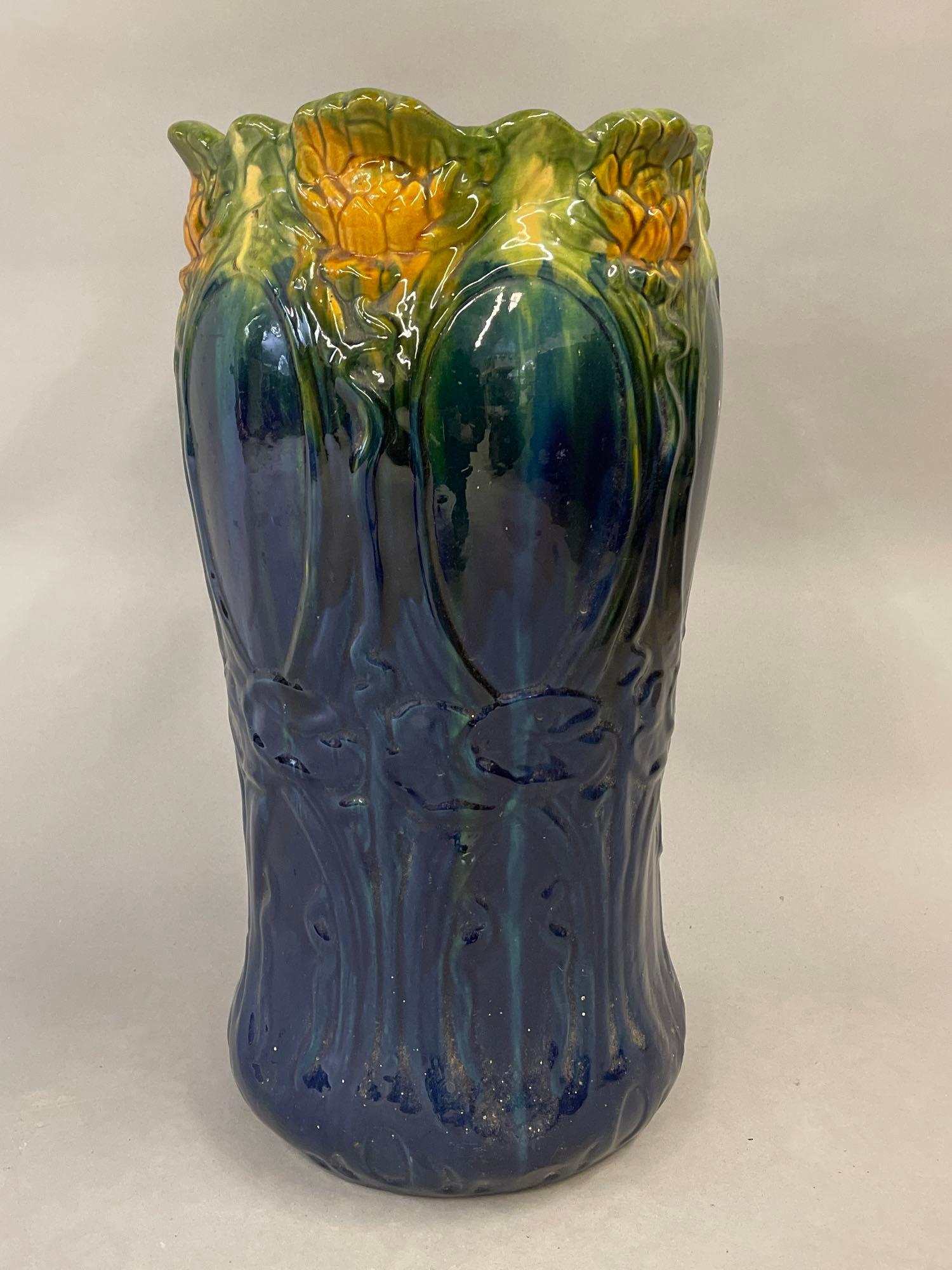 Majolica Pottery Umbrella Stand (1 of 4)