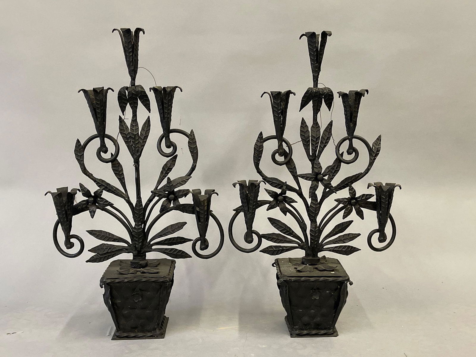 Pair of Foliate Iron Sconces (1 of 3)