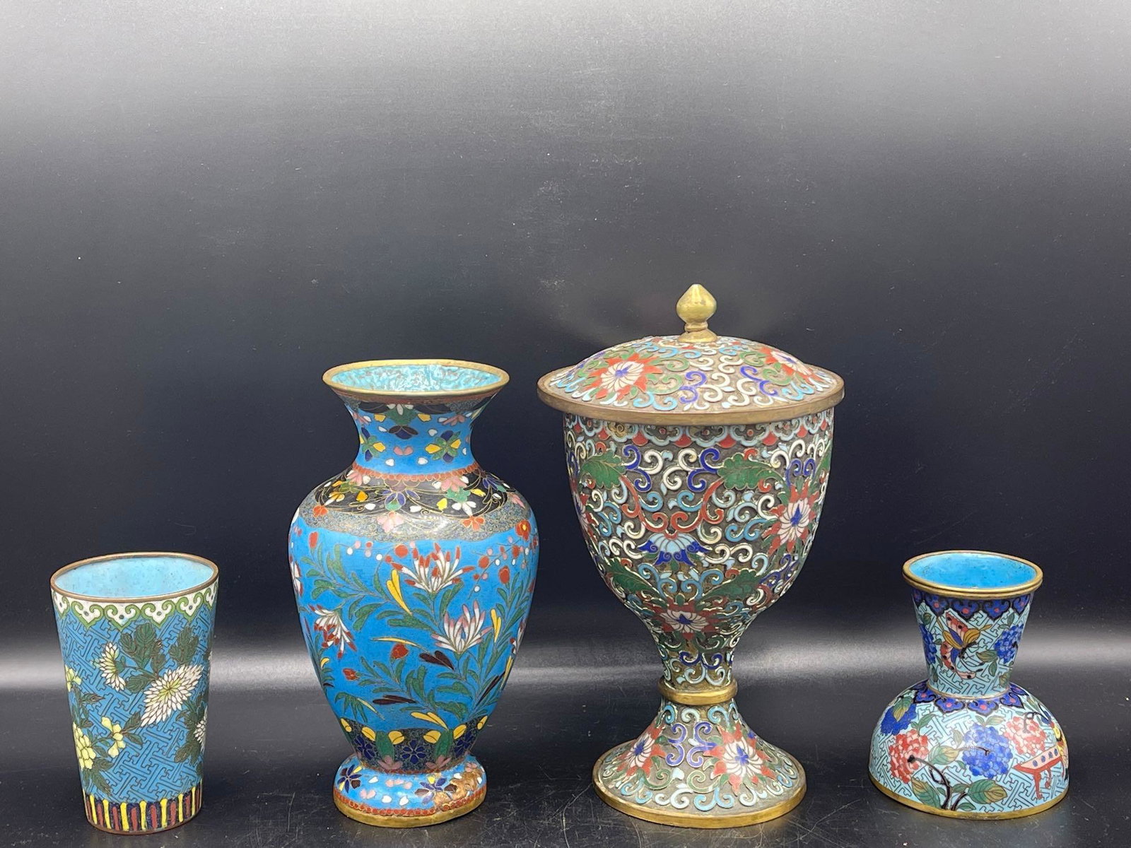 Four Pieces of Turquoise Chinese Cloisonné (1 of 9)