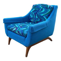 1960s Rowe Furn. Psychedelic Low Back Club Chair