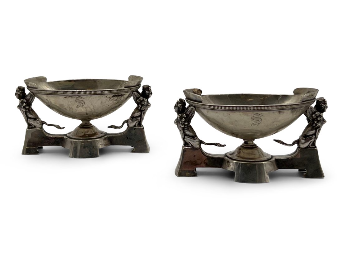 Pr. Gorham Egyptian Revival Silver Salt Cellars (1 of 4)