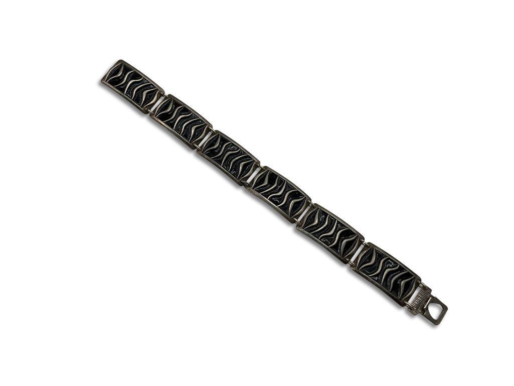 David Andersen Sterling & Black Enamel Bracelet (1 of 7)
