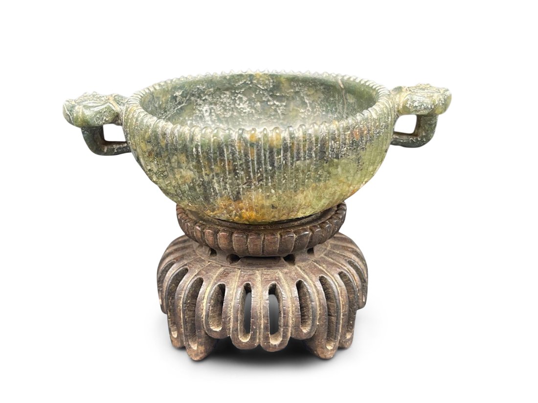 Chinese Jade Bowl and Stand (1 of 5)
