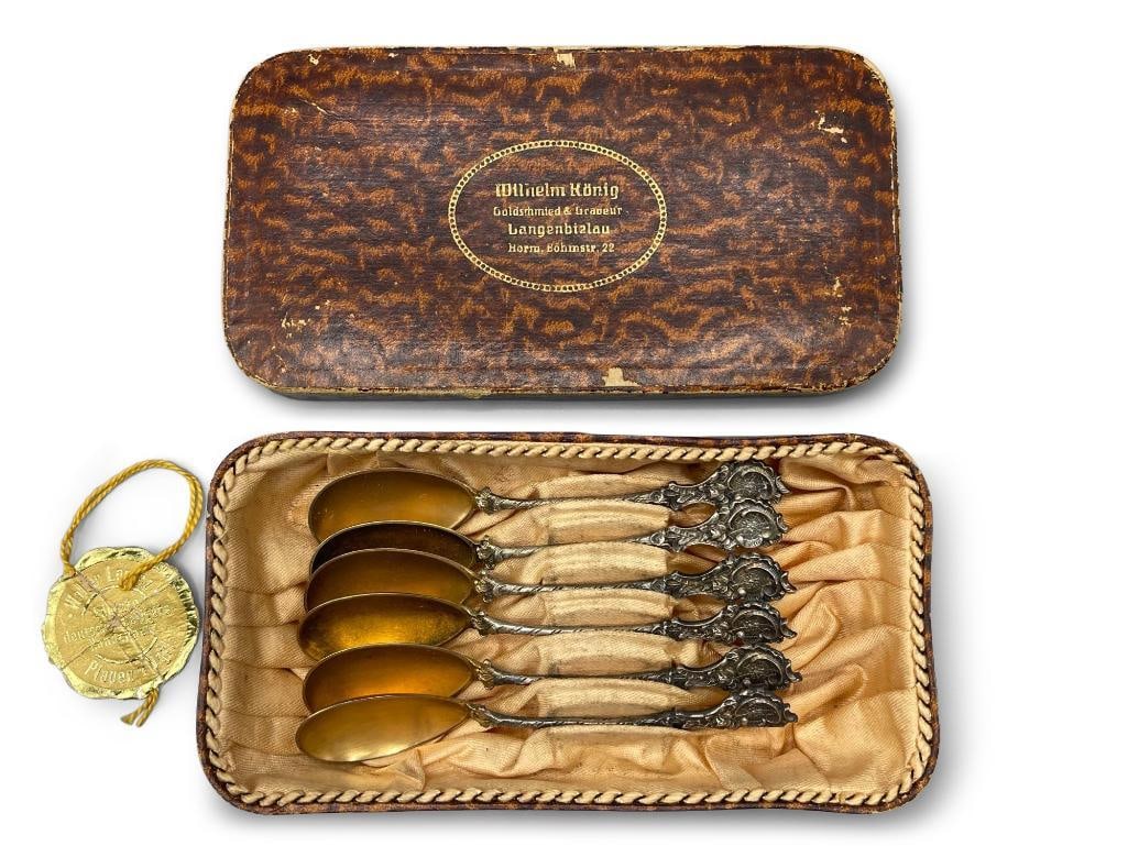 Six Silver Spoons with Spider Handles (1 of 6)