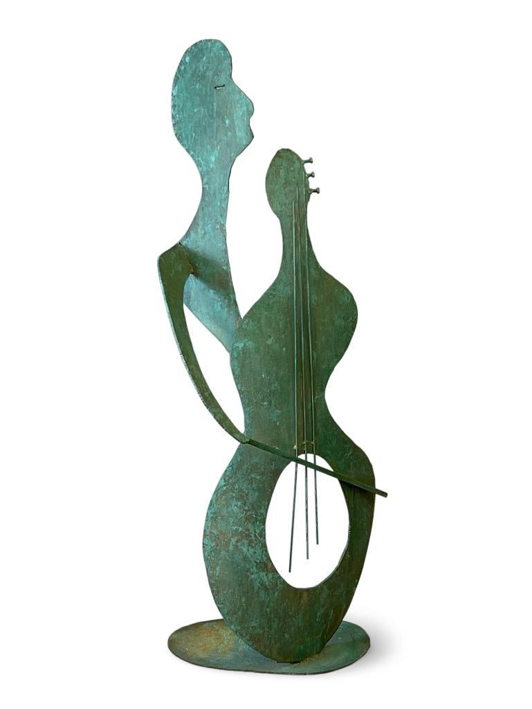 Large Abstract Iron Cellist Sculpture (1 of 5)
