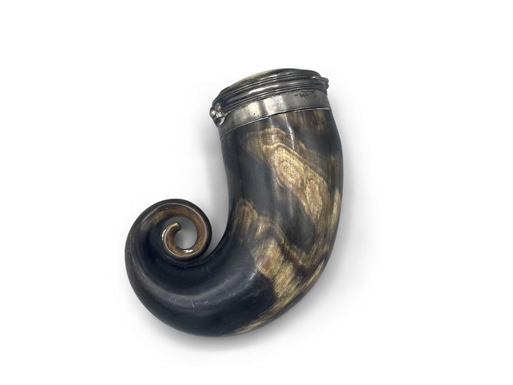 Silver Mounted Ram's Horn Snuff Box (1 of 5)