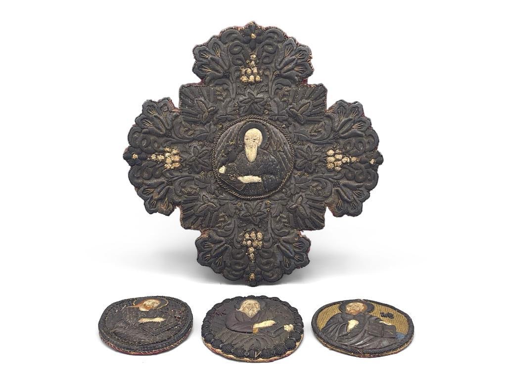 Four Russian Orthodox Embroidered Badges (1 of 5)