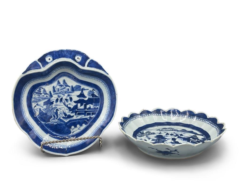 Two Chinese Canton Scallop Edge Dishes (1 of 7)