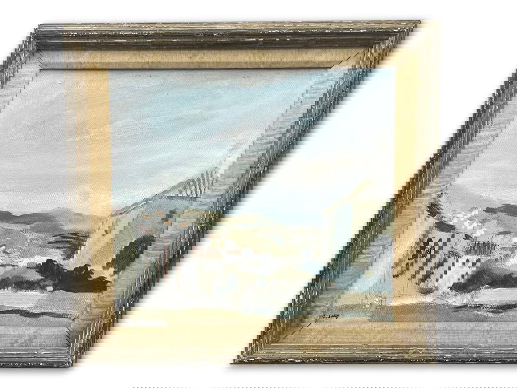 Charles Sibley. Oil/canvas, Abstract City Auction