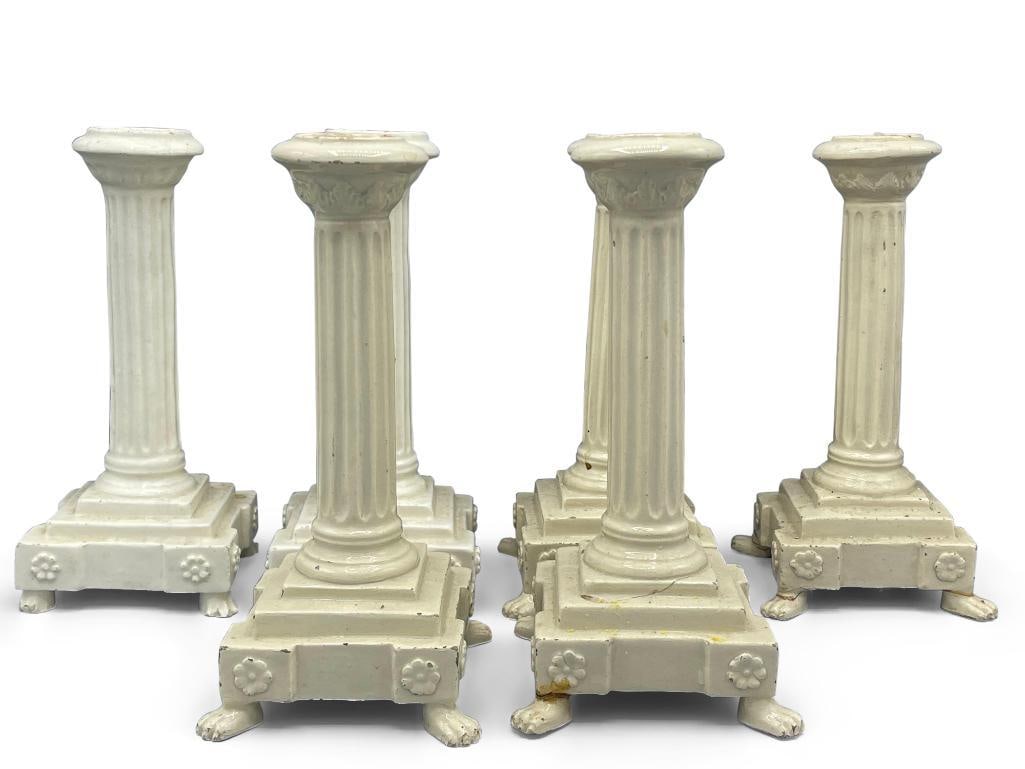 Six English Creamware Candlesticks (1 of 5)