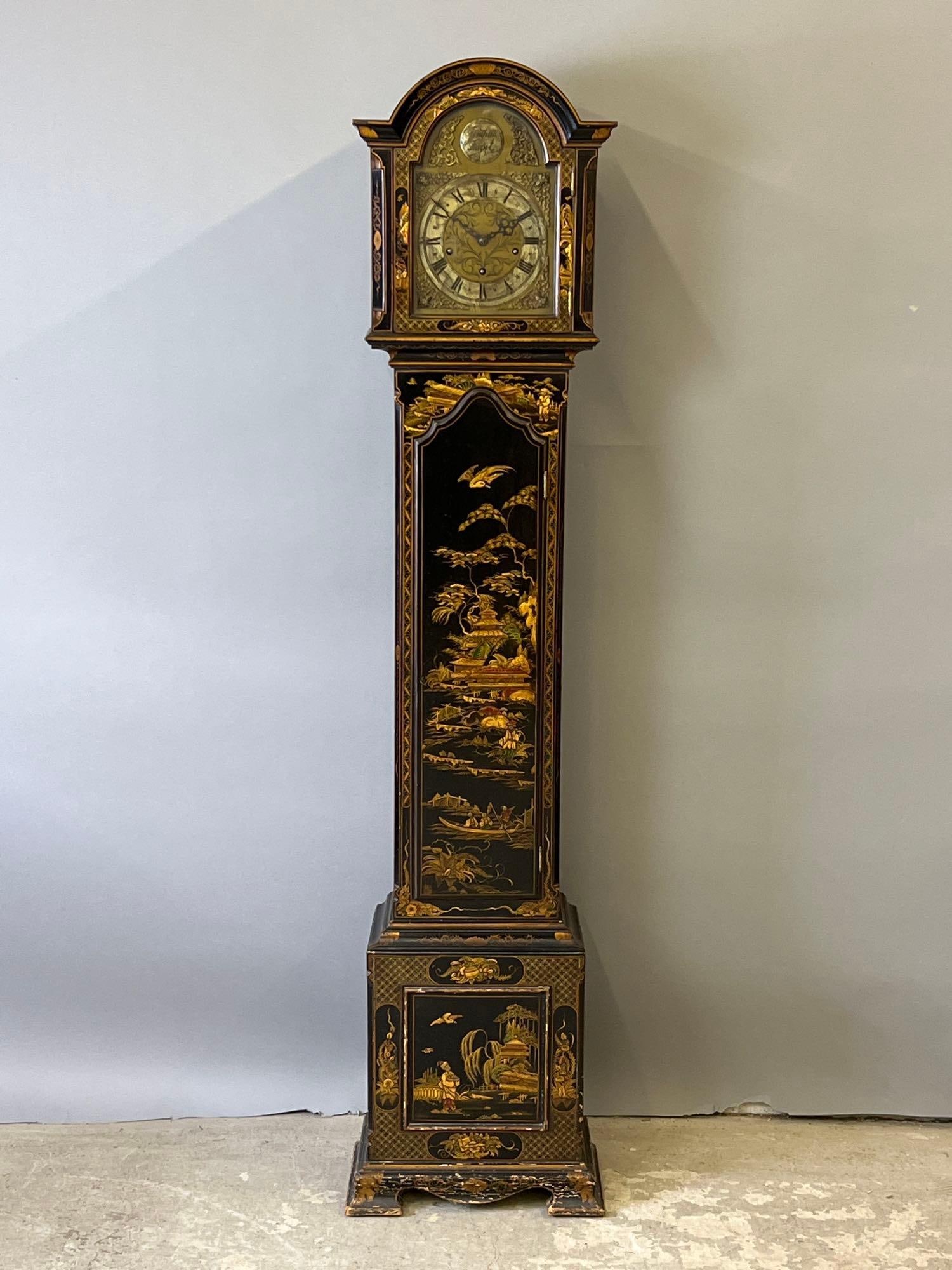 Chinoiserie Lacquered Grandmother Clock (1 of 6)