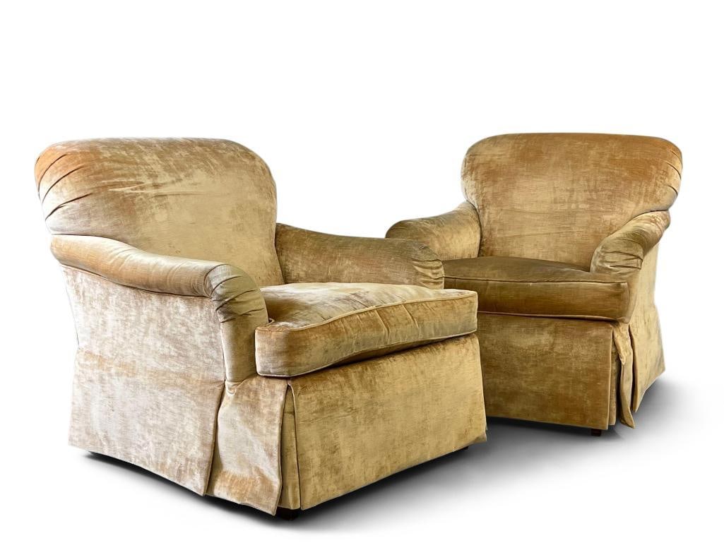 Pair of Baker Upholstered Lounge Chairs (1 of 8)