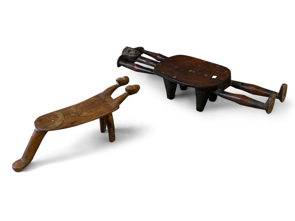 Two African Neck Rest Stools (1 of 6)
