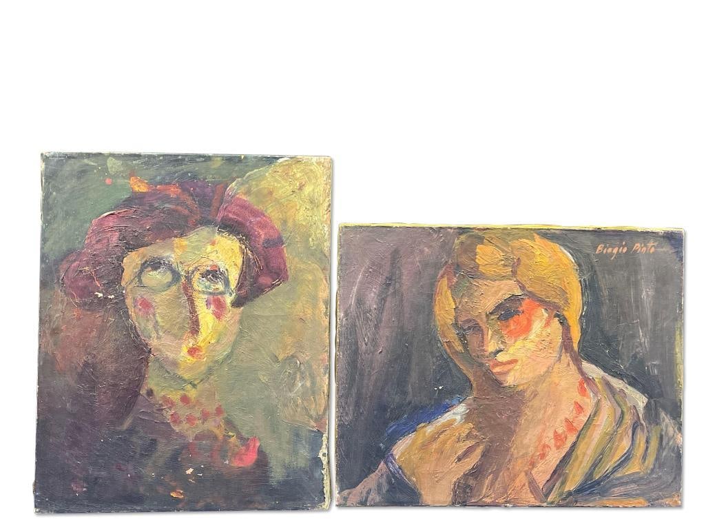 Two Biagio Pinto Oils/Canvas, Portraits (1 of 8)