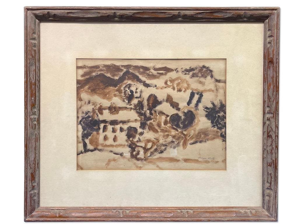 Biagio Pinto. Oil/Paper, Landscape: Biagio Pinto (Philadelphia, 1911-1989) An oil on paper landscape, pencil signed lower right. Dated, titled, and attributed verso. Paper: 11-1/2in x 15-1/2in. Frame: 22-1/2in x 26-1/2in. | Philadelphia
