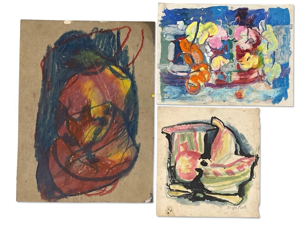 Three Biagio Pinto Mixed Media Abstracts (1 of 5)