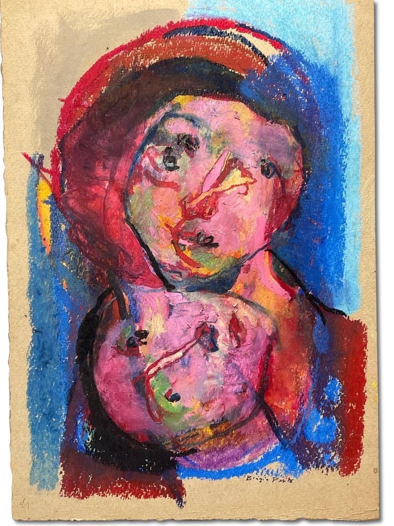 Biagio Pinto. Oil/Cardboard, Faces (1 of 3)