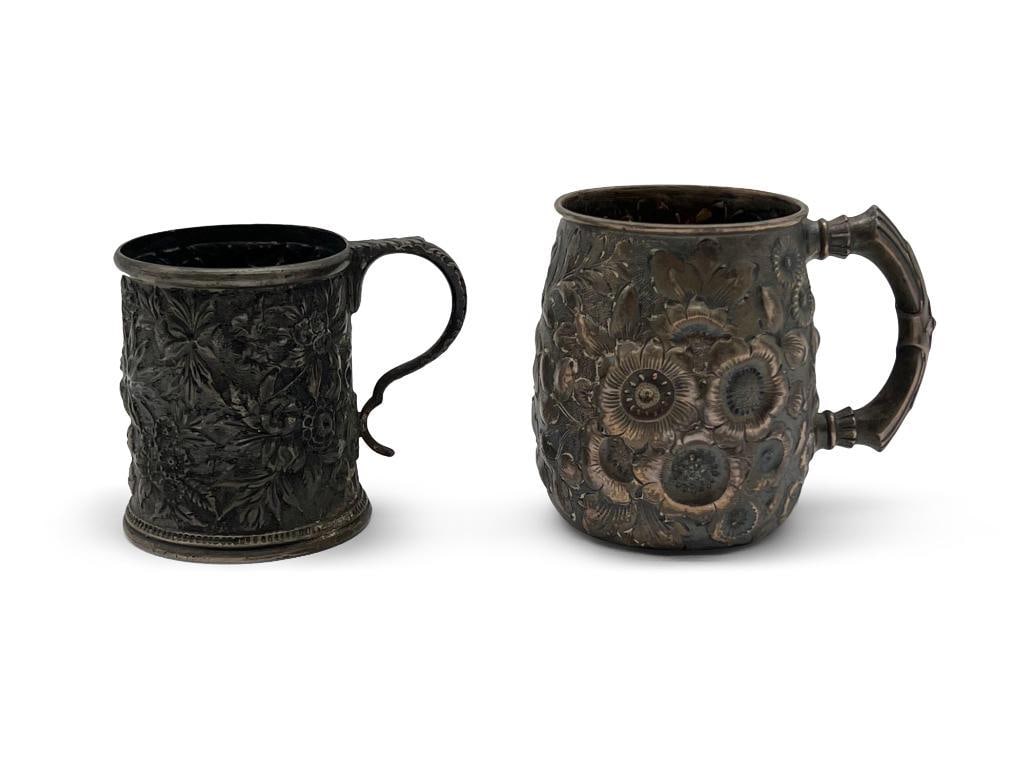 Two Repousse Silver Handled Cups (1 of 5)