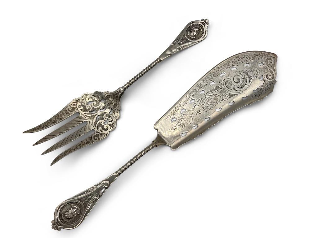 Albert Cole Two-Piece Coin Silver Fish Service (1 of 5)