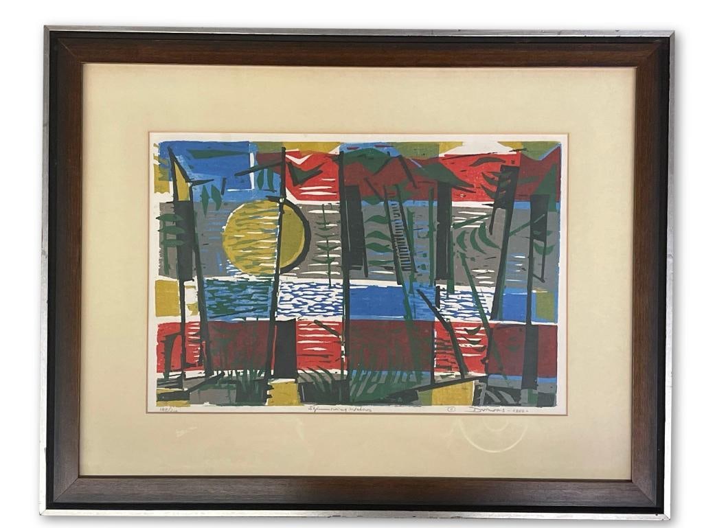 Werner Drewes. Lithograph, Swimming Waters (1 of 4)