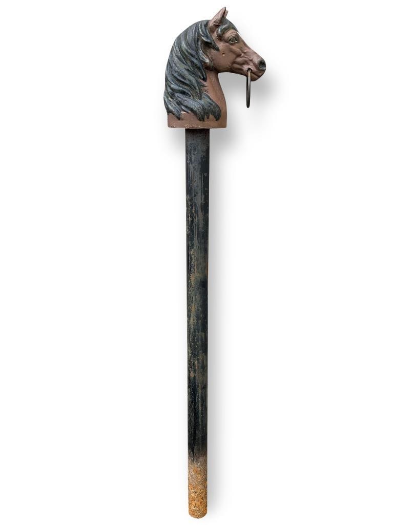 Painted Cast Iron Horse Hitching Post Auction