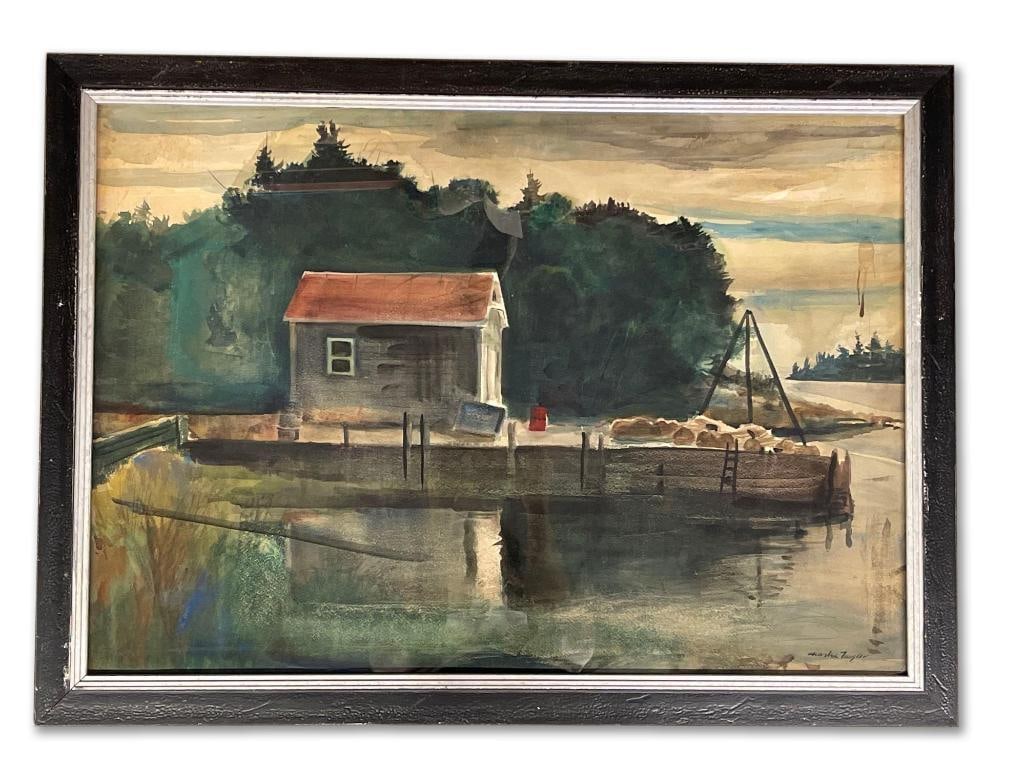 Charles Taylor. Watercolor, Lakeside (1 of 4)