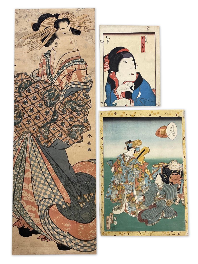 Three Japanese Woodblock Prints (1 of 5)