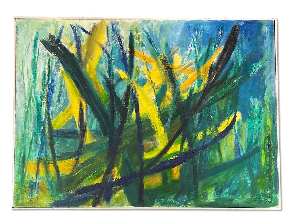 Vivian De Pinna. Oil/Canvas, Abstract: Vivian De Pinna (New York, 1883-1978). An abstract oil on canvas. Signed "De Pinna" lower right. 27in x 36in. | Philadelphia Metro area delivery, NYC curbside delivery, and international third-party s