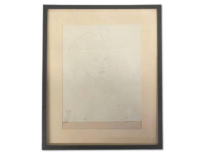 Attrib. Andre Derain. Pencil/Paper Sketch, Femme: Andre Derain (French, 1880-1954). An attributed pencil on paper sketch titled "Tete de Femme", depicting a woman's profile. Initialed "A.D." lower right, attributed verso. Mat opening: 10in x 7-1/2in.