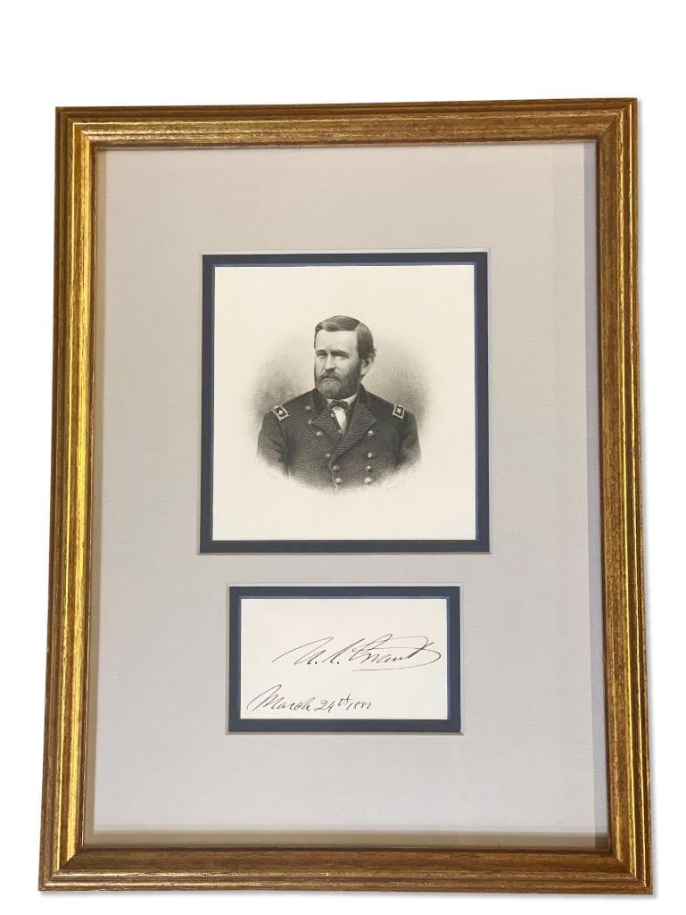 Ulysses S Grant Etching and Signed Note (1 of 4)