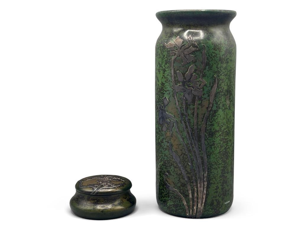 Heintz Silver Overlay Vase and Jar (1 of 9)