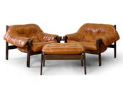 Pair of Percival Lafer MP-41 Chairs and Ottoman