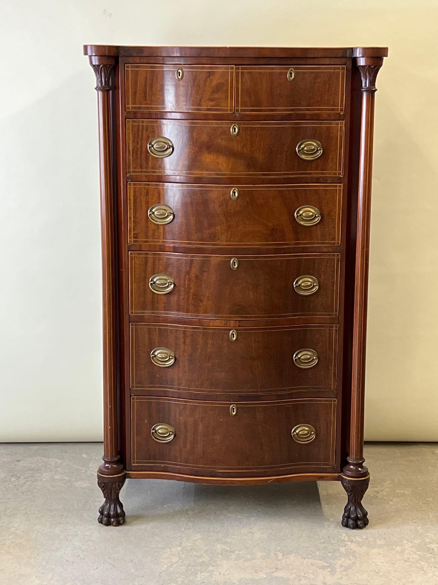 Federal-style Mahogany Lingerie Chest (1 of 8)