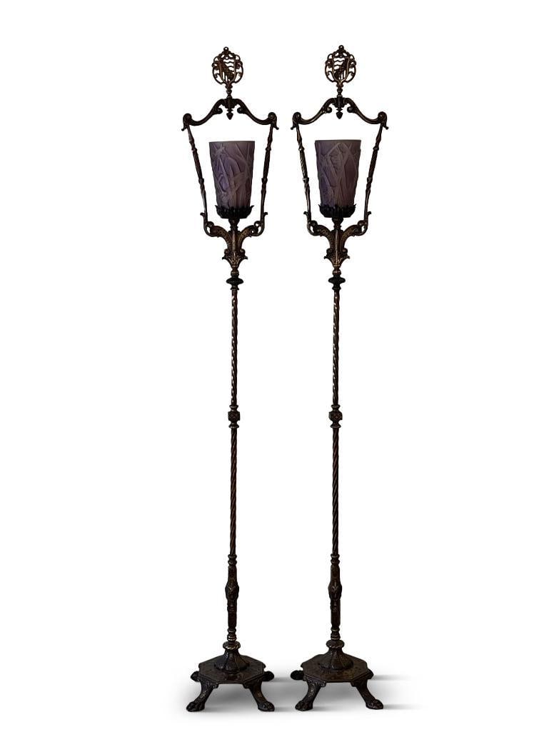 Pair of Arts and Crafts Torchiere Floor Lamps (1 of 5)