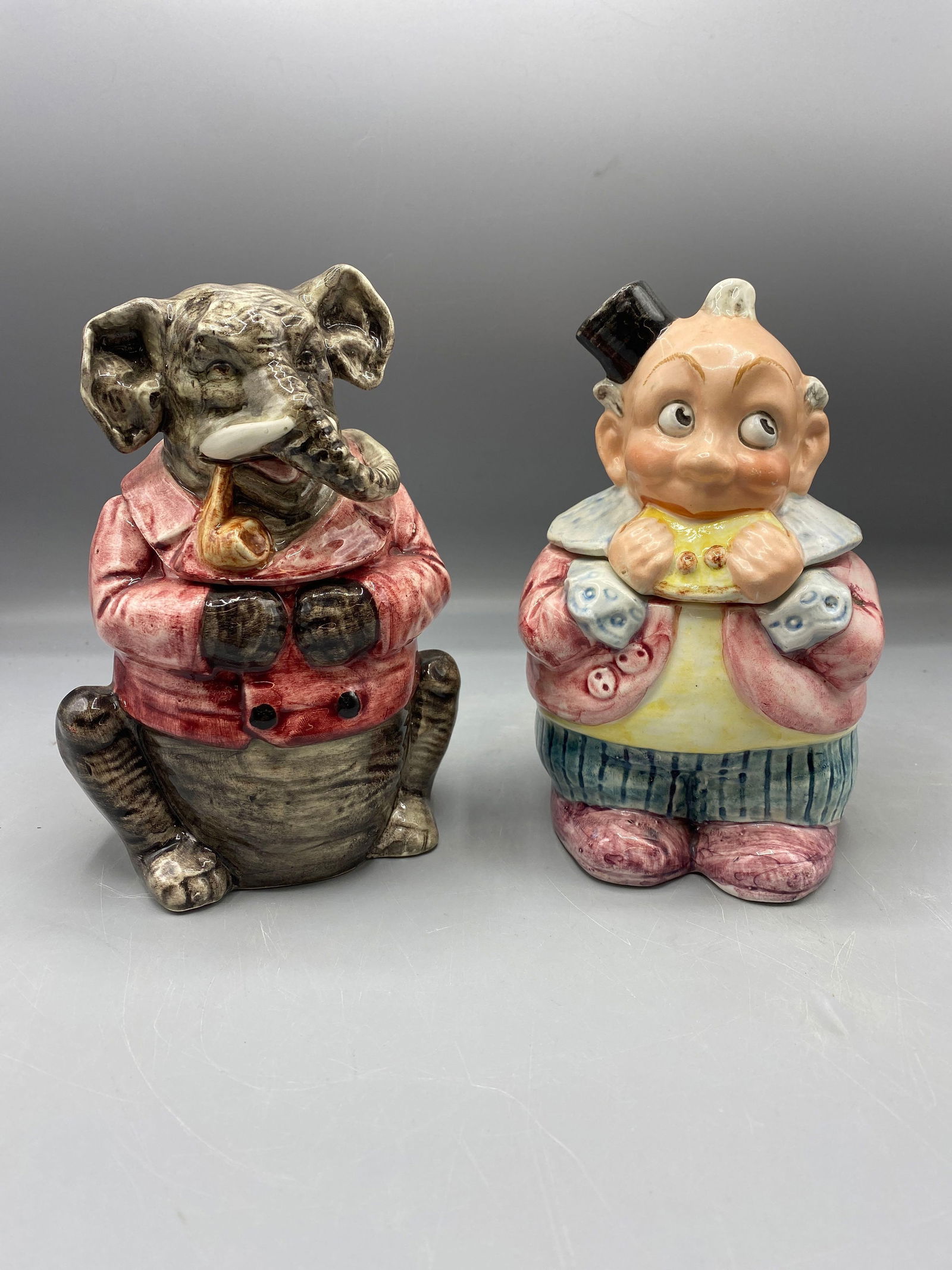 Two Majolica Figural Tobacco Jars (1 of 5)