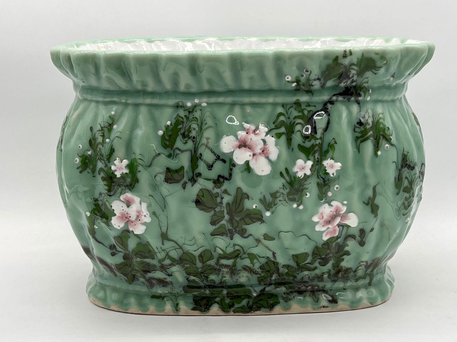 Japanese Celadon Glazed Jardiniere (1 of 5)
