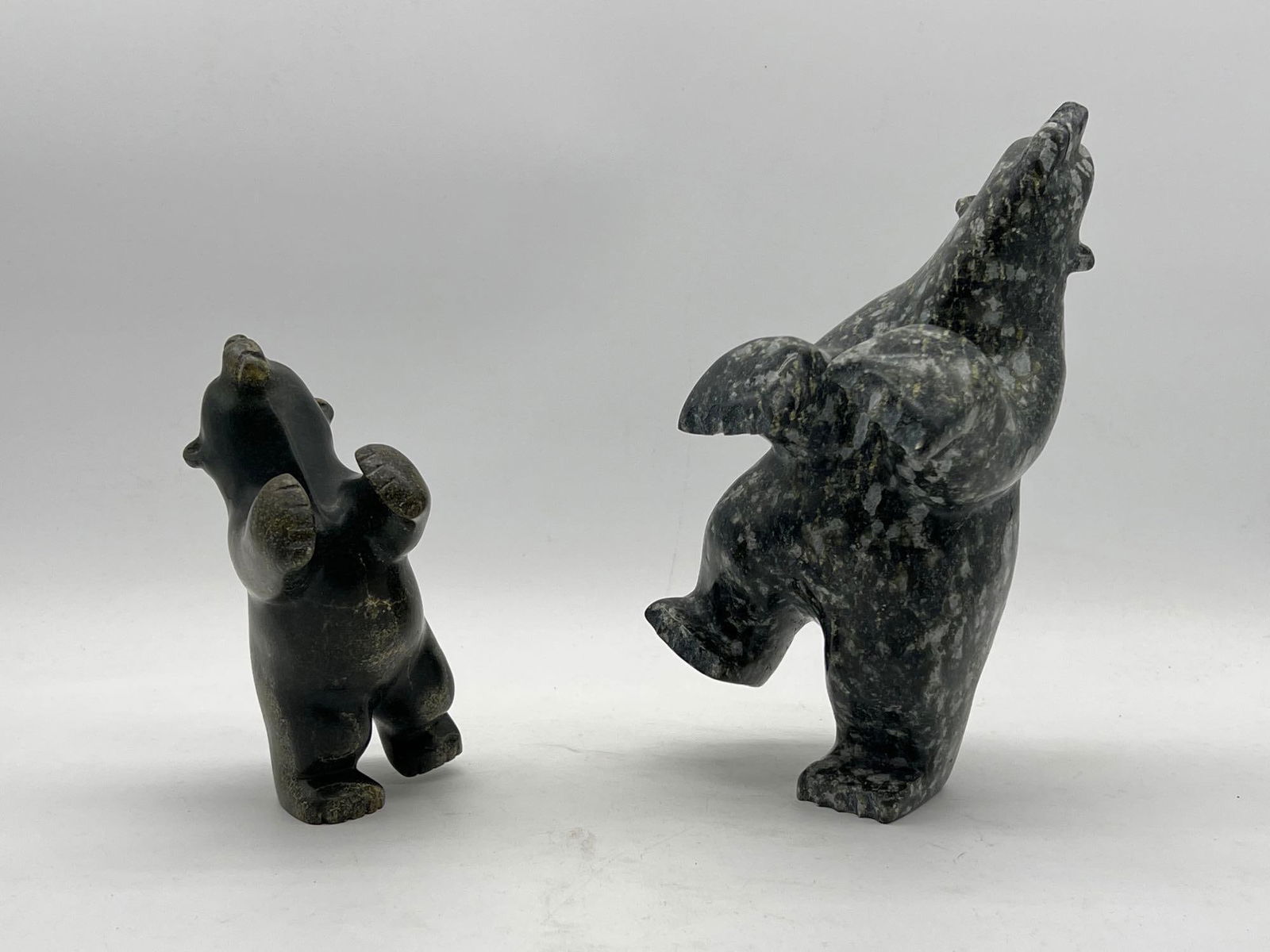 Two Inuit Soapstone Carvings of Bears (1 of 7)